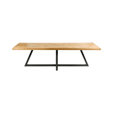 Ojen Oak Wood Dining Table with Metal Central Base - Maison Rêves UK