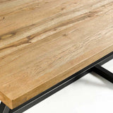 Ojen Oak Wood Dining Table with Metal Central Base - Maison Rêves UK