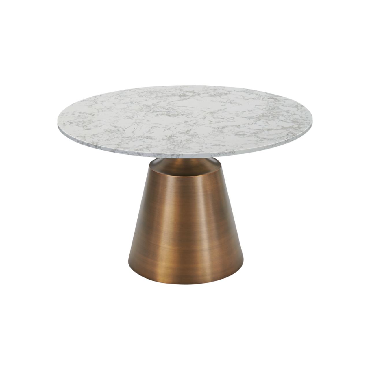 Olive Marble Top Dining Table with Bronze Base by Twenty10 Designs