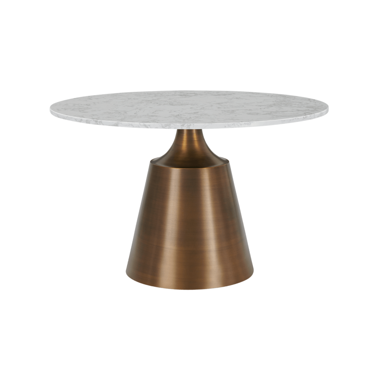 Olive Marble Top Dining Table with Bronze Base by Twenty10 Designs - Maison Rêves UK