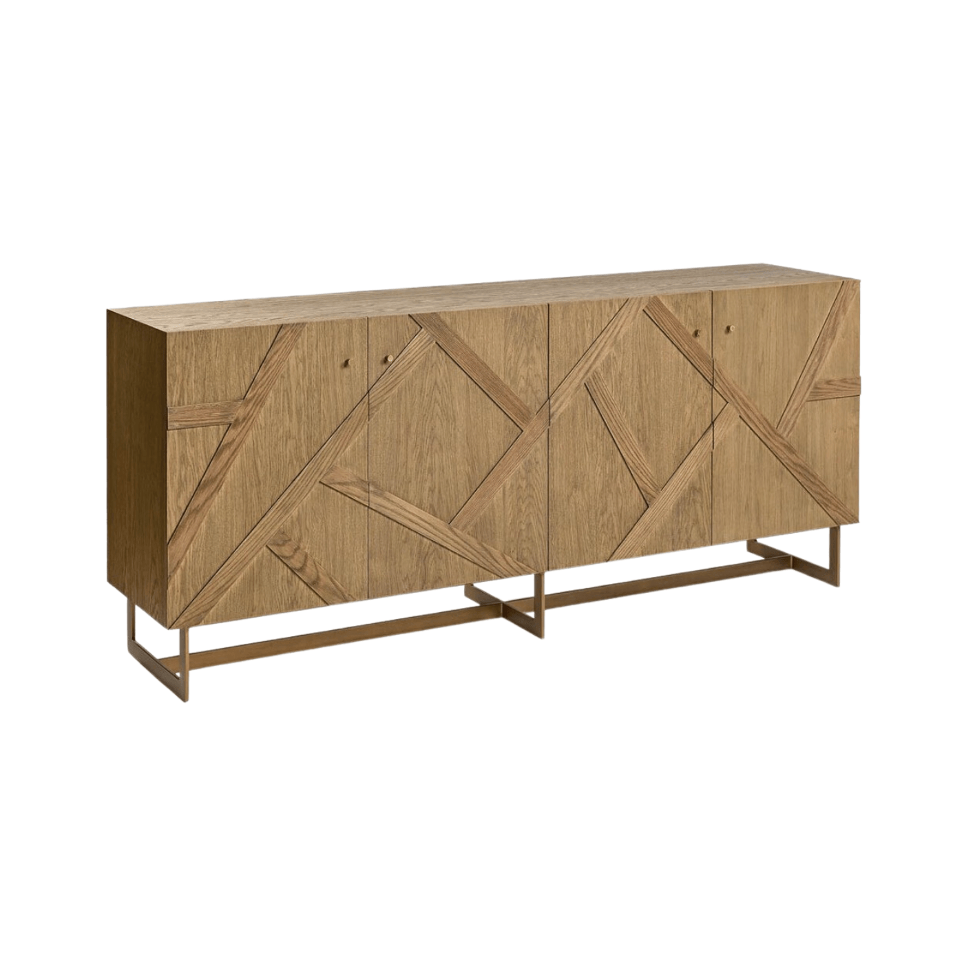 Olmo Natural Oak Sideboard with Gold Metal Legs - Maison Rêves UK