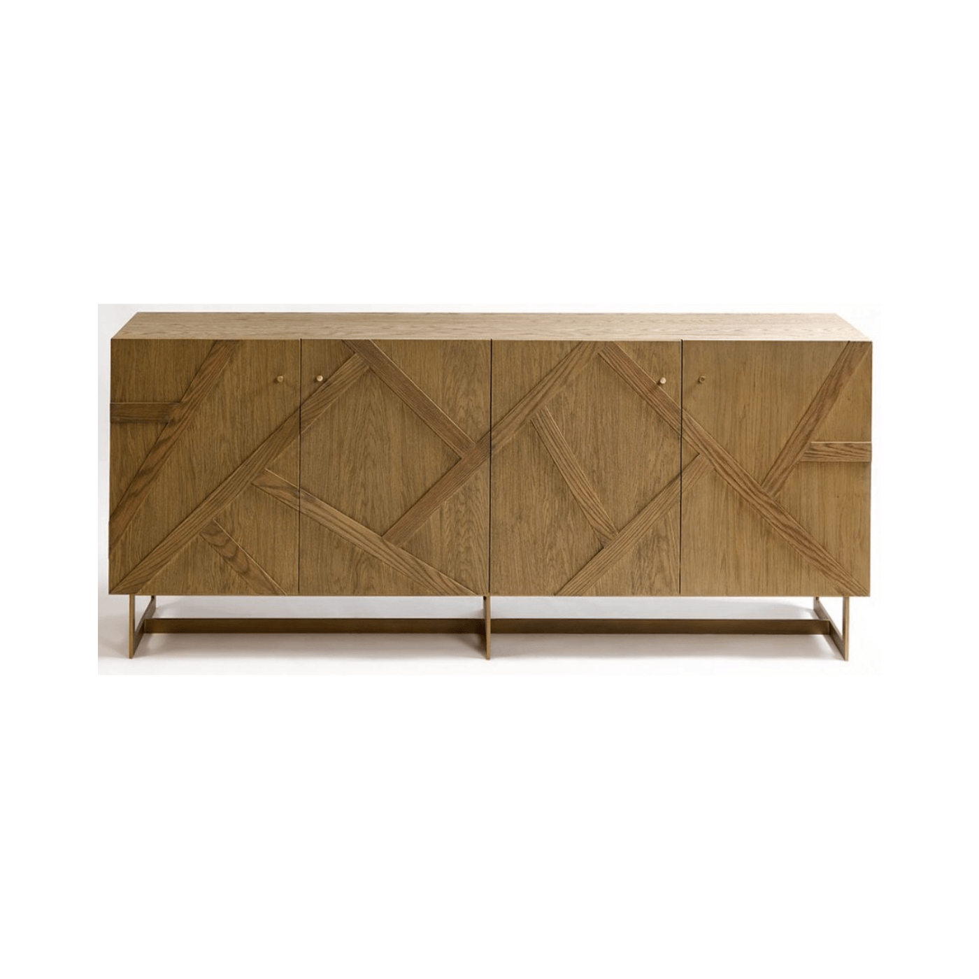 Olmo Natural Oak Sideboard with Gold Metal Legs - Maison Rêves UK
