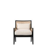 Opus Rattan Weave Armchair with Black Timber Frame - Maison Rêves UK