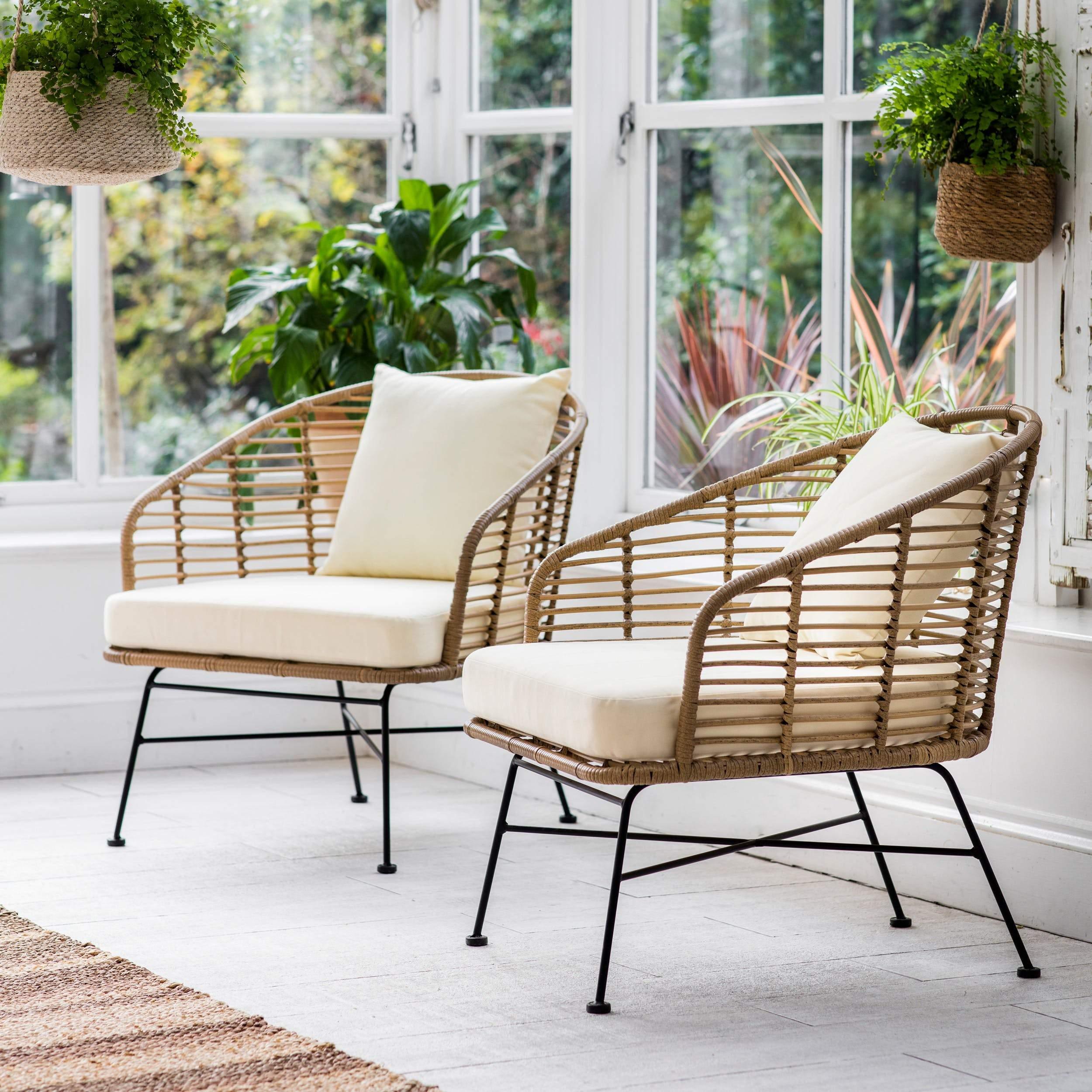 Pair of Outdoor Bamboo Hampstead Armchairs - Maison Rêves UK