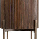 Pogoro Brown Wood Large Cabinet with Dark Brass Frame - Maison Rêves UK