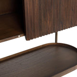 Pogoro Brown Wood Large Cabinet with Dark Brass Frame - Maison Rêves UK