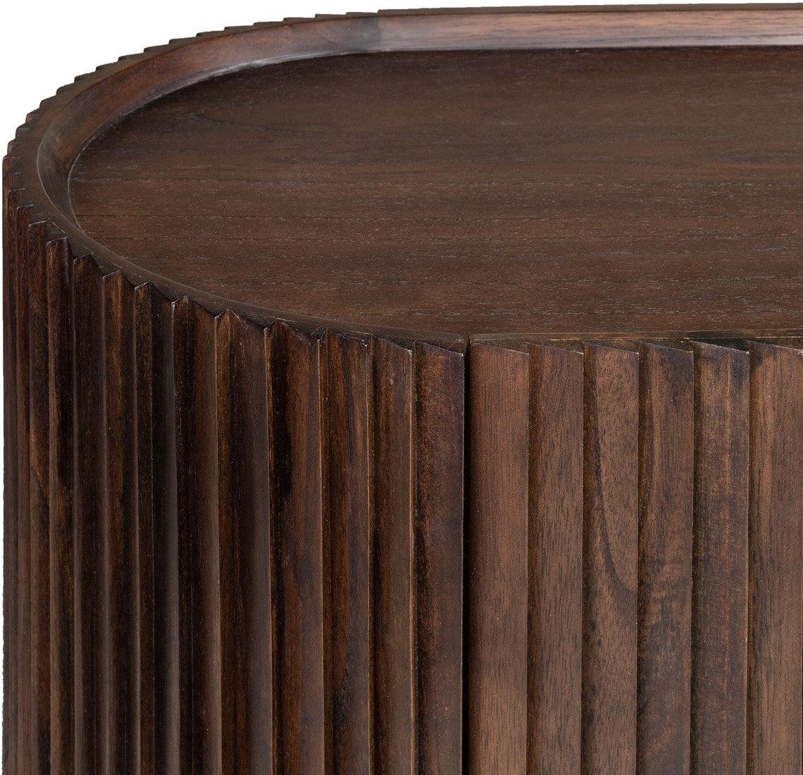 Pogoro Brown Wood Sideboard with Dark Brass Frame - Maison Rêves UK