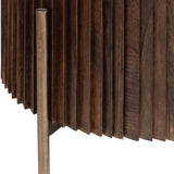 Pogoro Brown Wood Sideboard with Dark Brass Frame - Maison Rêves UK