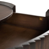 Pogoro Brown Wood Coffee Table with Dark Brass Frame