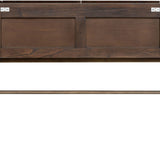 Pogoro Brown Wood Console Table with Dark Brass Frame