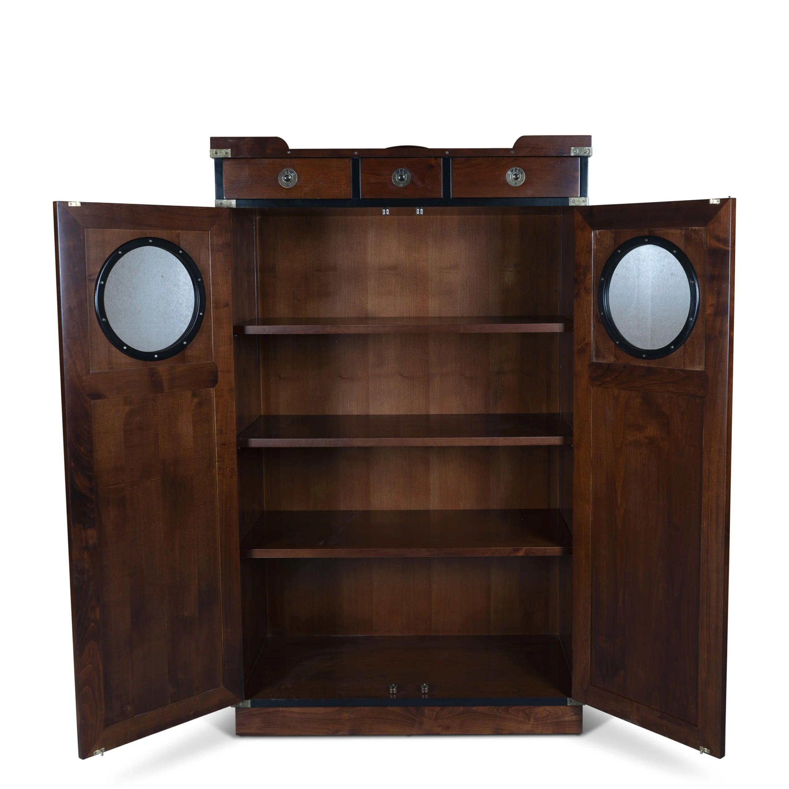 Porthole Cabinet Mahogany Wood by Authentic Models - Maison Rêves UK
