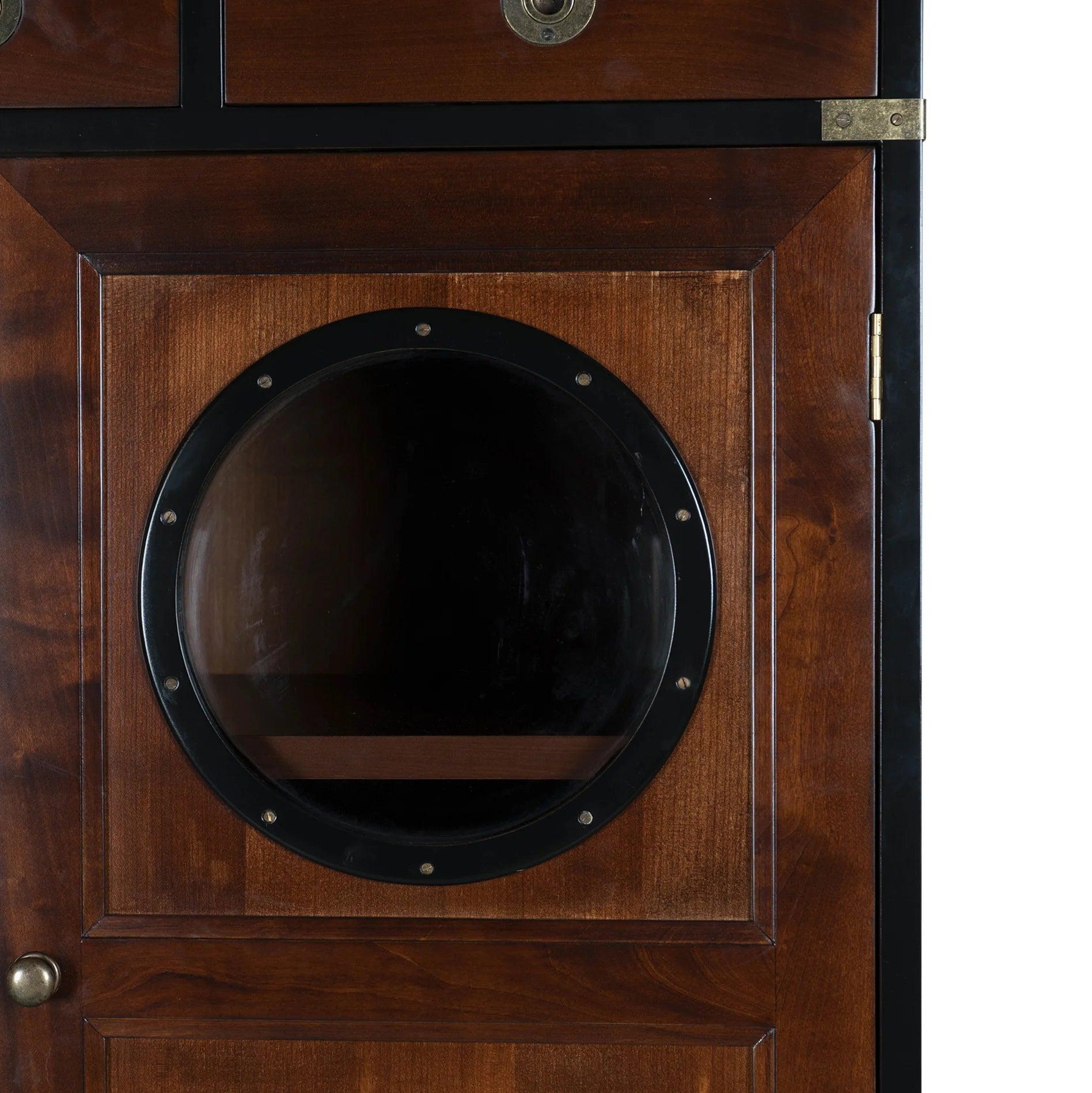 Porthole Cabinet Mahogany Wood by Authentic Models - Maison Rêves UK