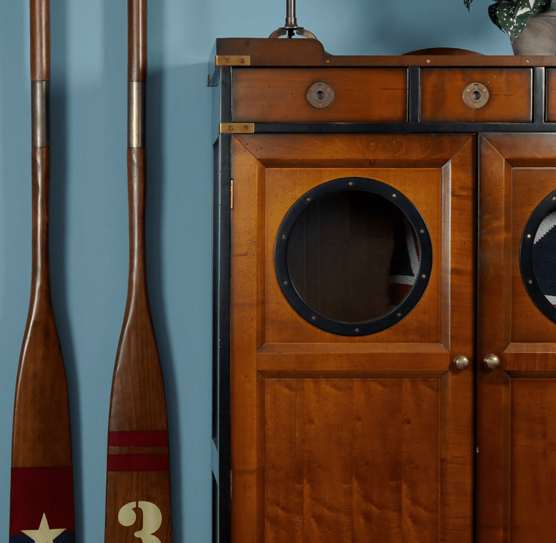 Porthole Cabinet Mahogany Wood by Authentic Models - Maison Rêves UK