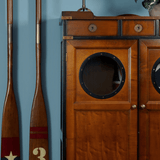 Porthole Cabinet Mahogany Wood by Authentic Models - Maison Rêves UK