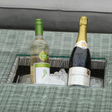 Portofino Rattan Corner Outdoor Garden Dining Set with Rising Table, Icebucket and Armchair