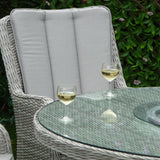 Portofino Verona Rattan 6 Seater Round Outdoor Garden Dining Set with Lazy Susan