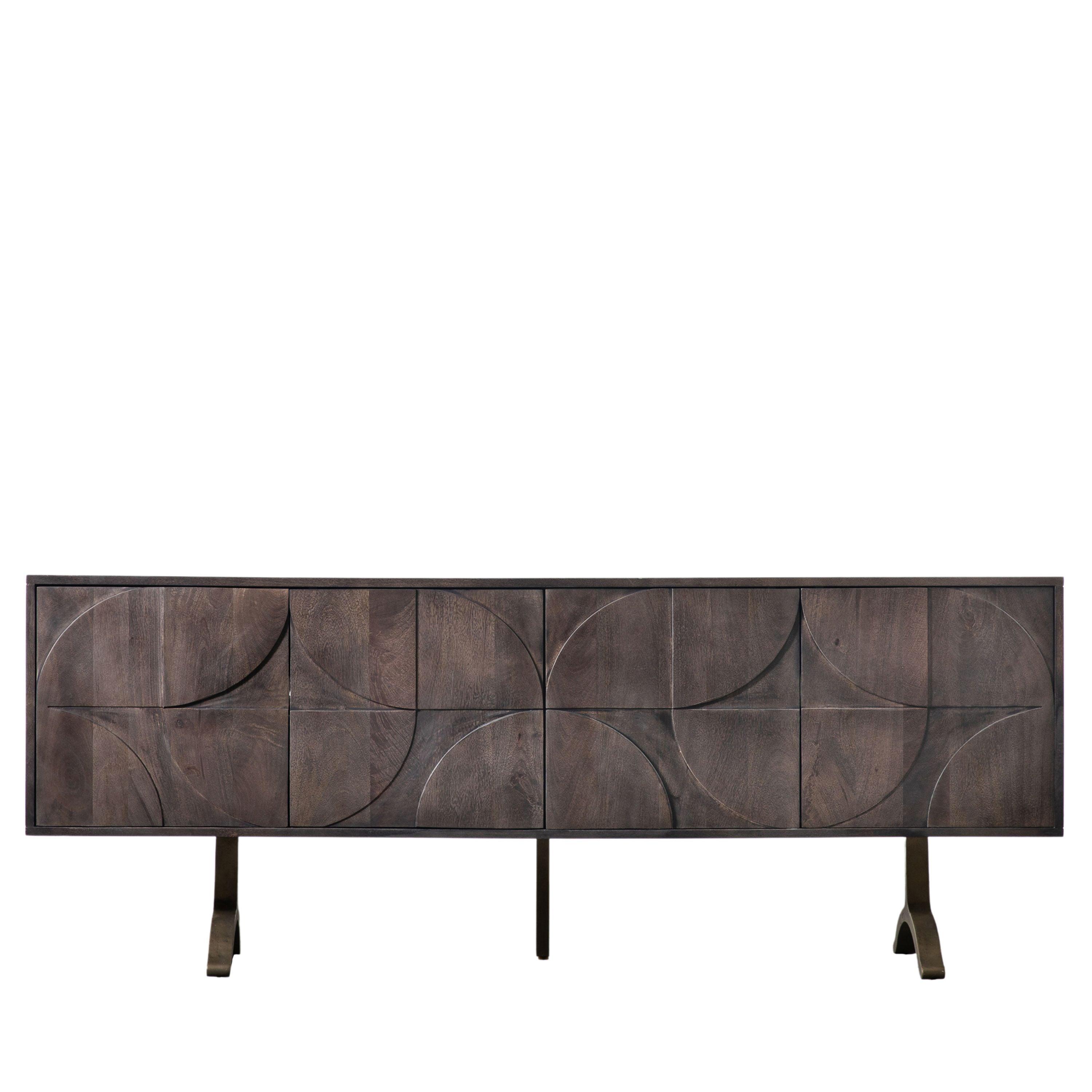 Primrove 4 Door Mango Wood Sideboard with Iron Legs - Maison Rêves UK