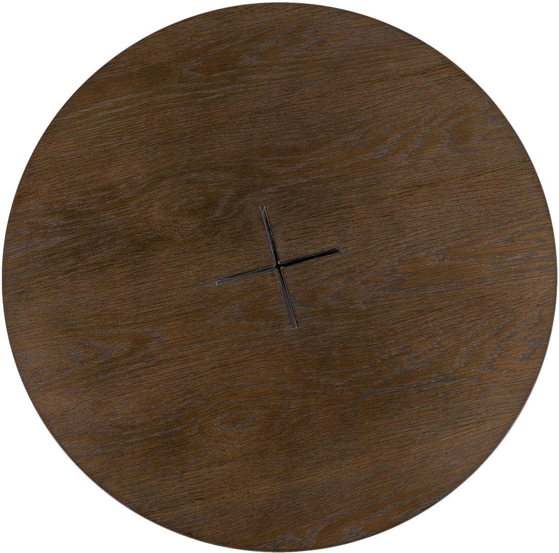 Ray Bronze Steel Coffee Table with Brown Oak Wood Top - Maison Rêves UK