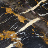 Razor Marble Top Circular Dining Table with Black Base Ø120 - Maison Rêves UK