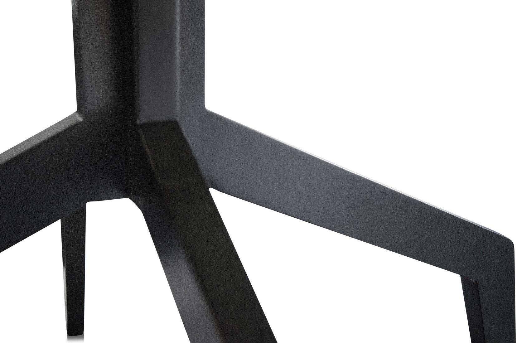 Razor Marble Top Circular Dining Table with Black Base Ø120 - Maison Rêves UK