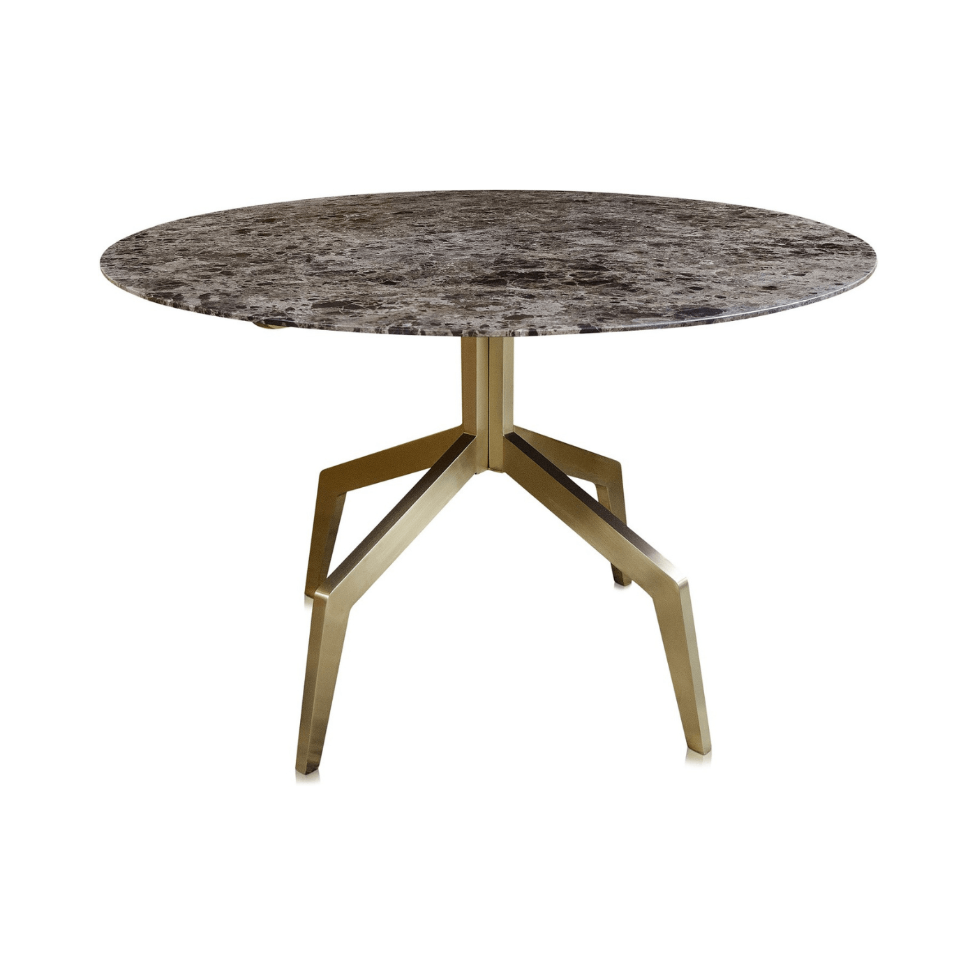 Razor Marble Top Circular Dining Table with Gold Base Ø120 - Maison Rêves UK