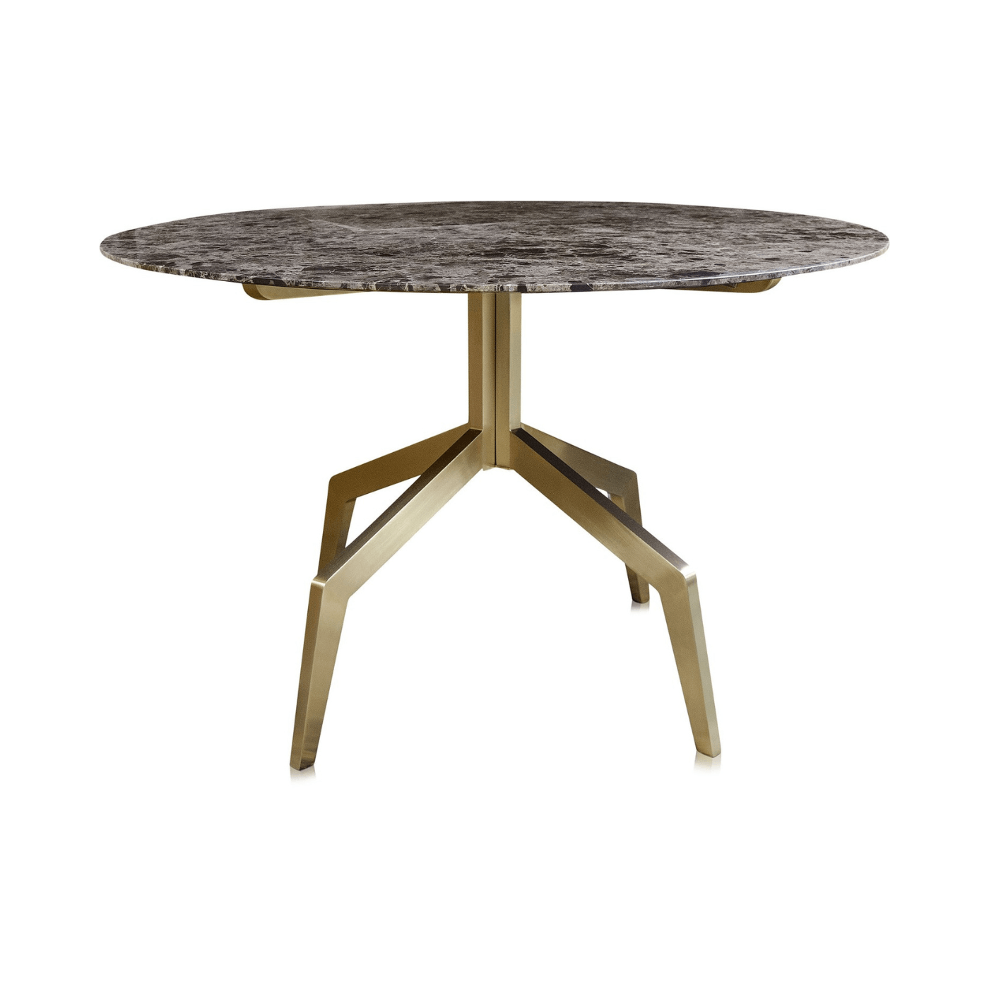 Razor Marble Top Circular Dining Table with Gold Base Ø120 - Maison Rêves UK