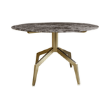 Razor Marble Top Circular Dining Table with Gold Base Ø120 - Maison Rêves UK