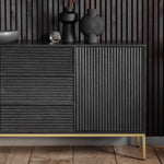 Regalia Mango Wood 2 Door 3 Drawer Sideboard with Gold Iron Base - Maison Rêves UK