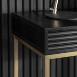 Regalia Mango Wood 2 Drawer Console Table with Gold Iron Base - Maison Rêves UK