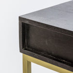 Regalia Mango Wood 2 Drawer Console Table with Gold Iron Base - Maison Rêves UK