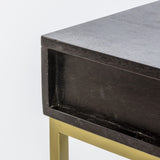 Regalia Mango Wood 2 Drawer Console Table with Gold Iron Base - Maison Rêves UK