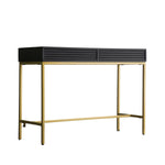 Regalia Mango Wood 2 Drawer Console Table with Gold Iron Base - Maison Rêves UK