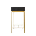 Regalia Mango Wood 2 Drawer Console Table with Gold Iron Base - Maison Rêves UK