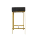 Regalia Mango Wood 2 Drawer Console Table with Gold Iron Base - Maison Rêves UK