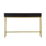 Regalia Mango Wood 2 Drawer Console Table with Gold Iron Base - Maison Rêves UK
