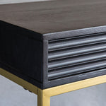 Regalia Mango Wood 2 Drawer Console Table with Gold Iron Base - Maison Rêves UK