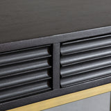 Regalia Mango Wood 2 Drawer Console Table with Gold Iron Base - Maison Rêves UK
