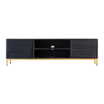 Regalia Mango Wood Media Unit with Gold Iron Base - Maison Rêves UK
