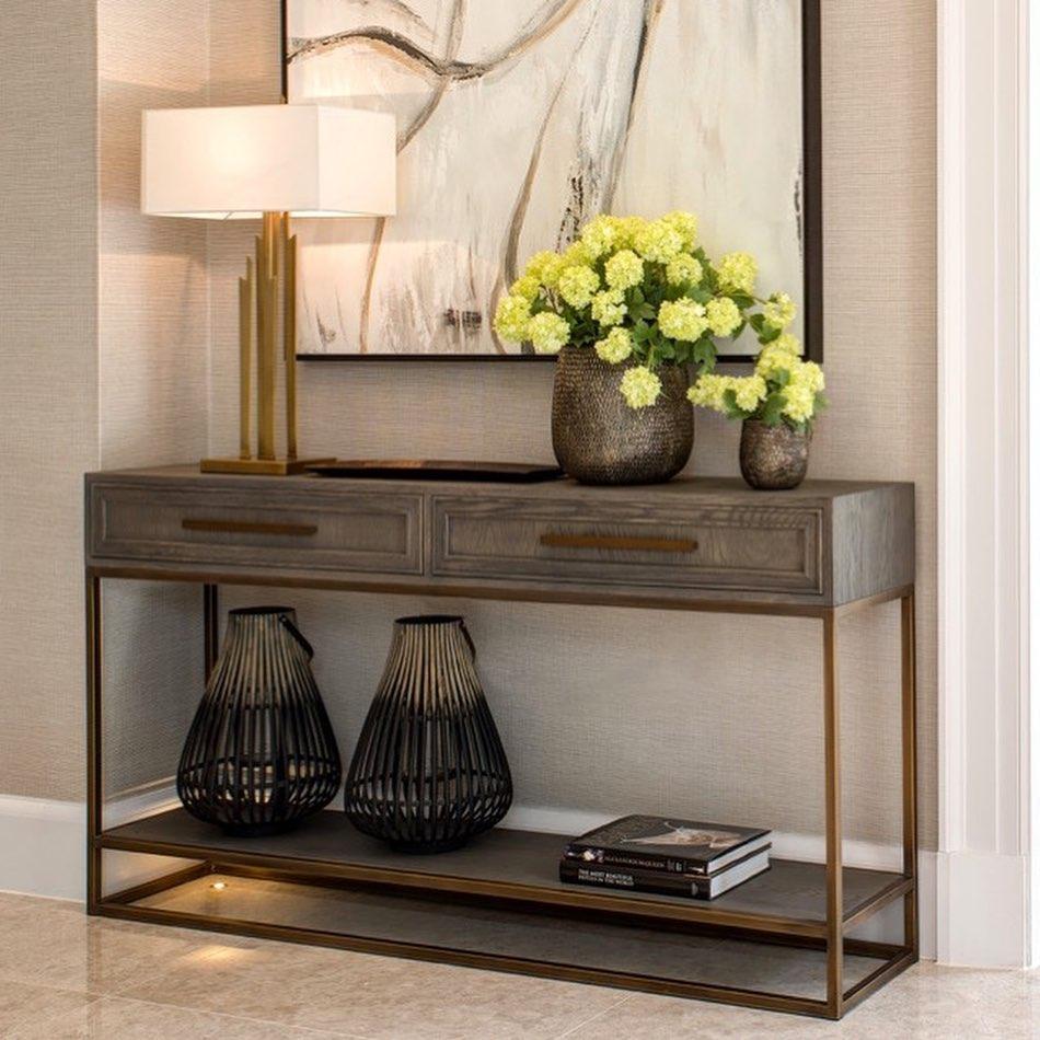 Renmin 160 Reclaimed Oak Console Table with 2 Drawers by Eccotrading Design London - Interitower | UK 