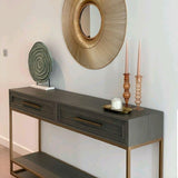 Renmin 160 Reclaimed Oak Console Table with 2 Drawers by Eccotrading Design London - Interitower | UK 
