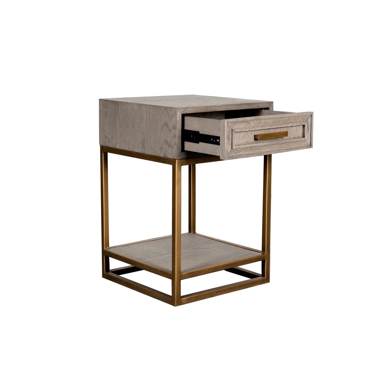 Renmin 40 Reclaimed Oak Side Table with Drawer by Eccotrading Design London - Interitower | UK 