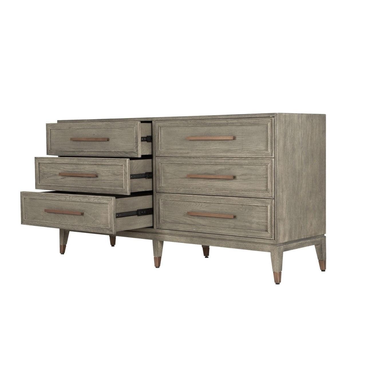 Renmin 6 Drawer Chest Reclaimed Grey Oak by Eccotrading Design London - Maison Rêves UK