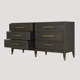 Renmin 6 Drawer Chest Reclaimed Carbon Oak by Ecco Trading Design London