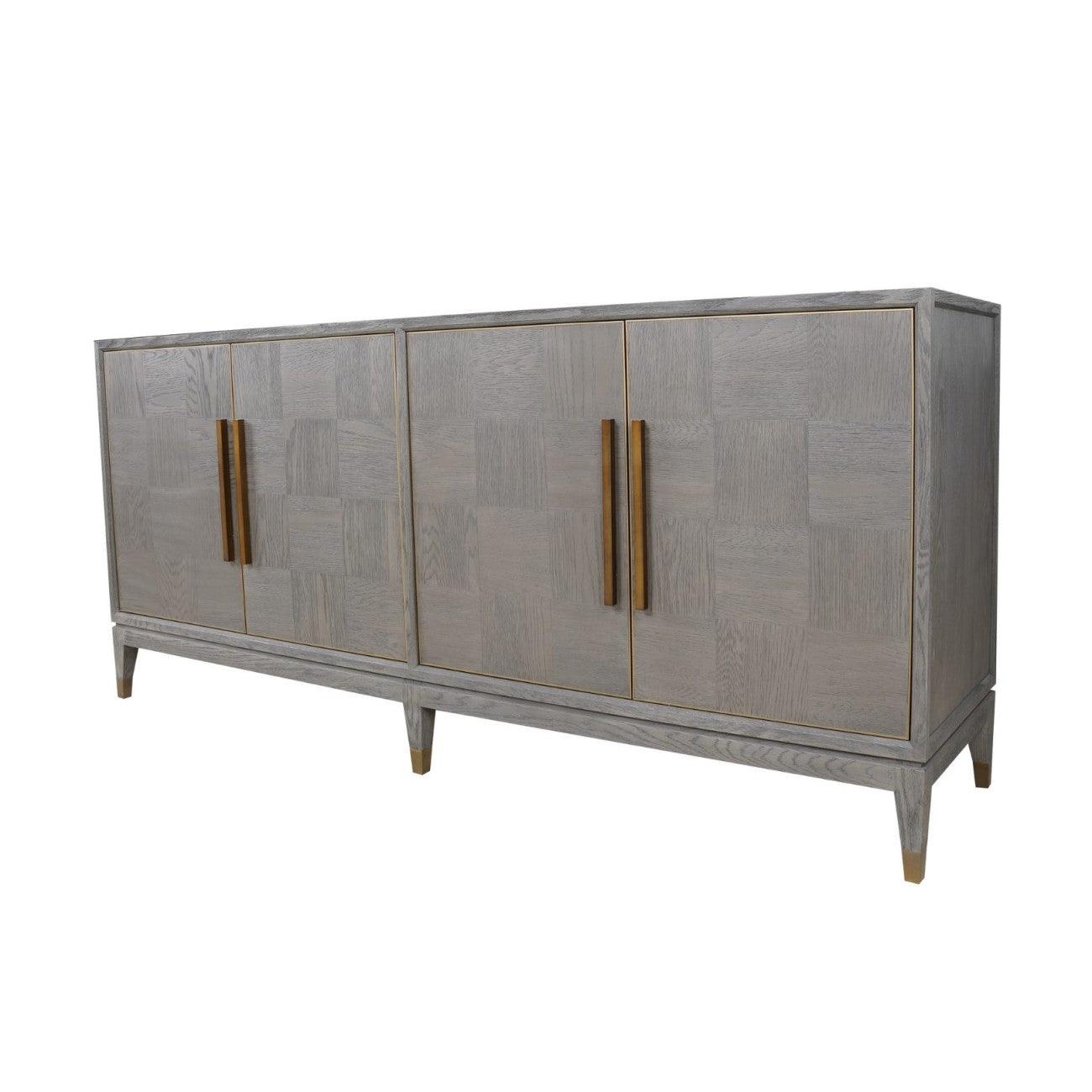 Renmin Cabinet 4 Door Grey Reclaimed Oak by Eccotrading Design London - Maison Rêves UK