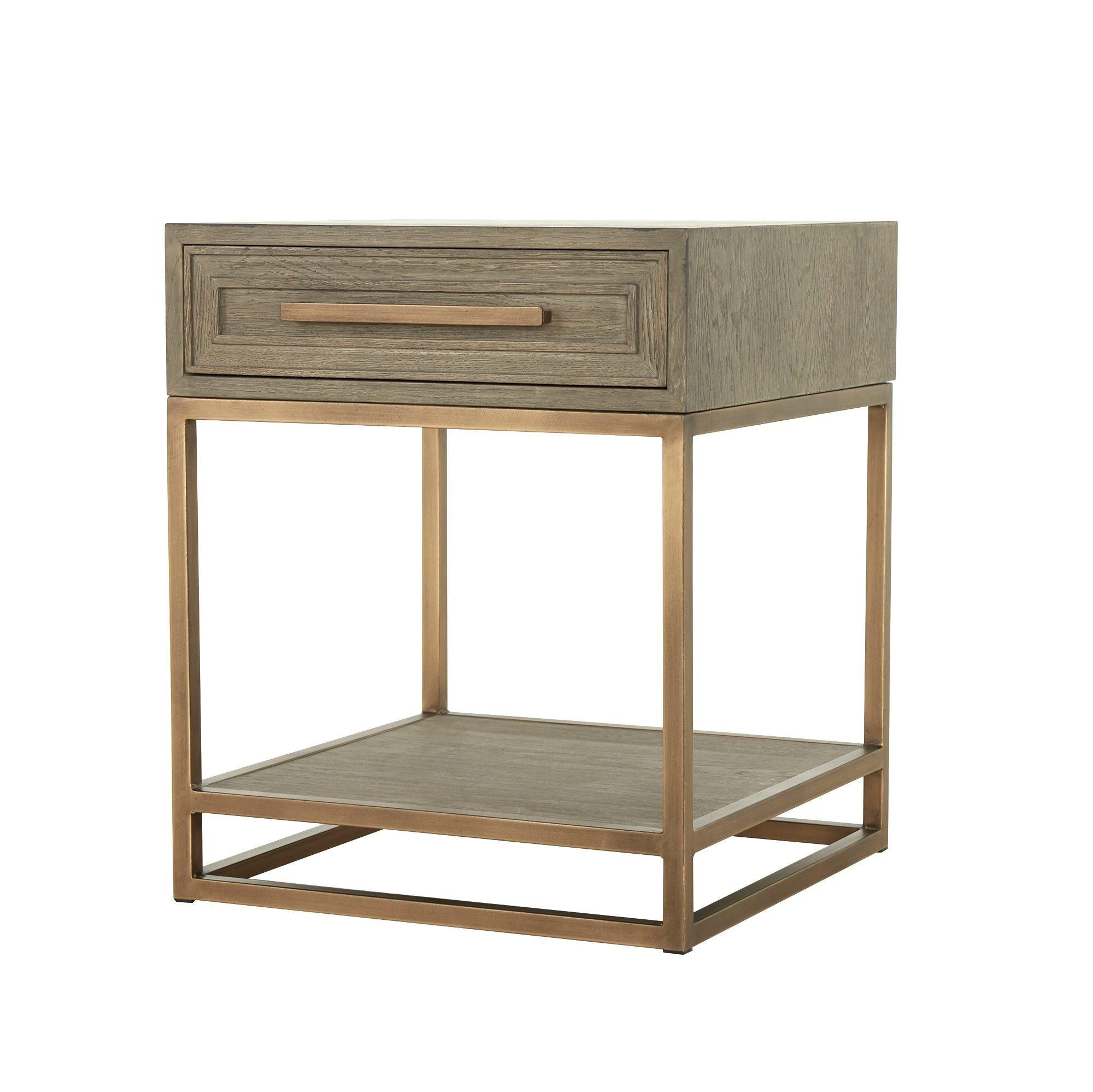 Renmin Reclaimed Oak 50 Side Table with Drawer by Eccotrading Design London - Interitower | UK 
