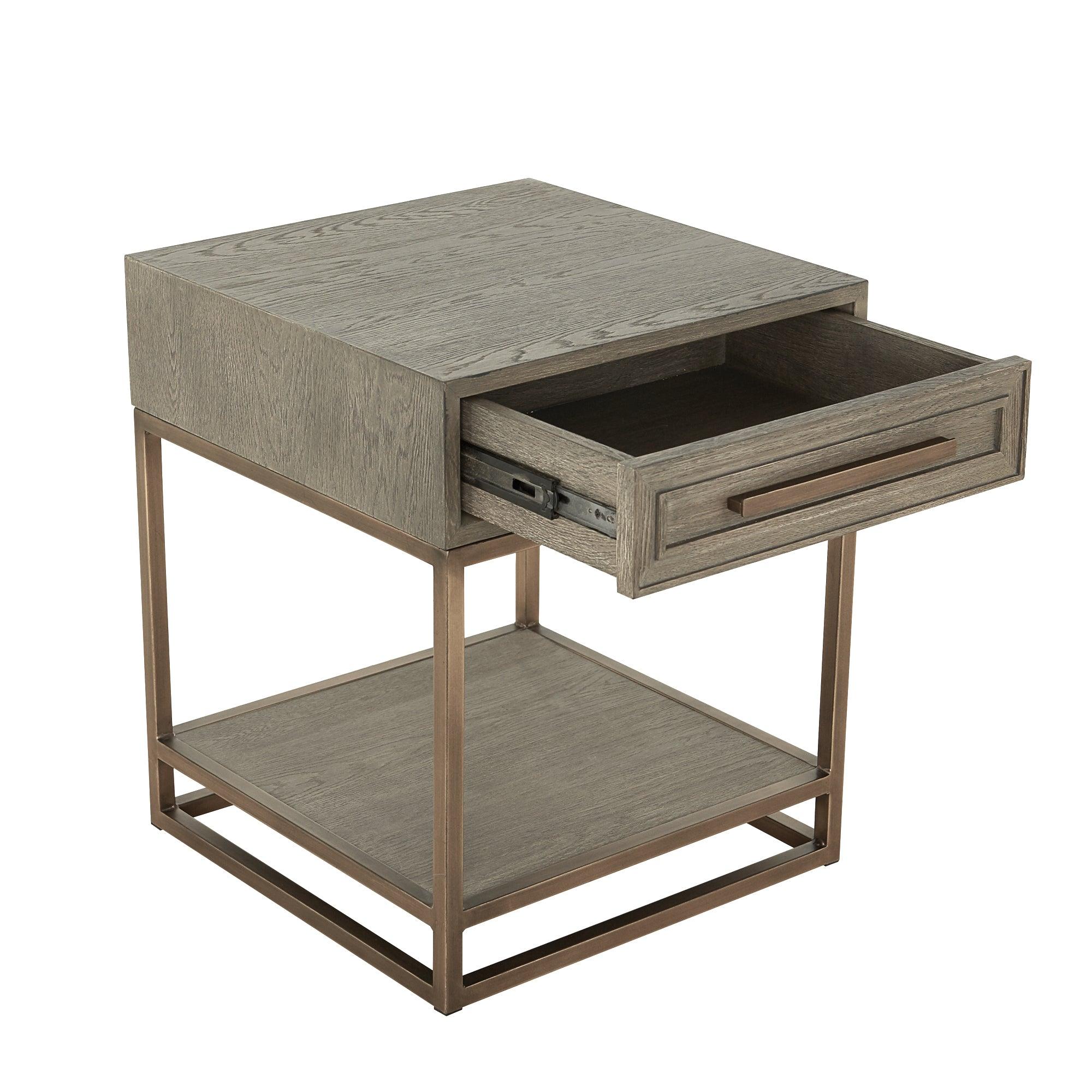 Renmin Reclaimed Oak 50 Side Table with Drawer by Eccotrading Design London - Interitower | UK 