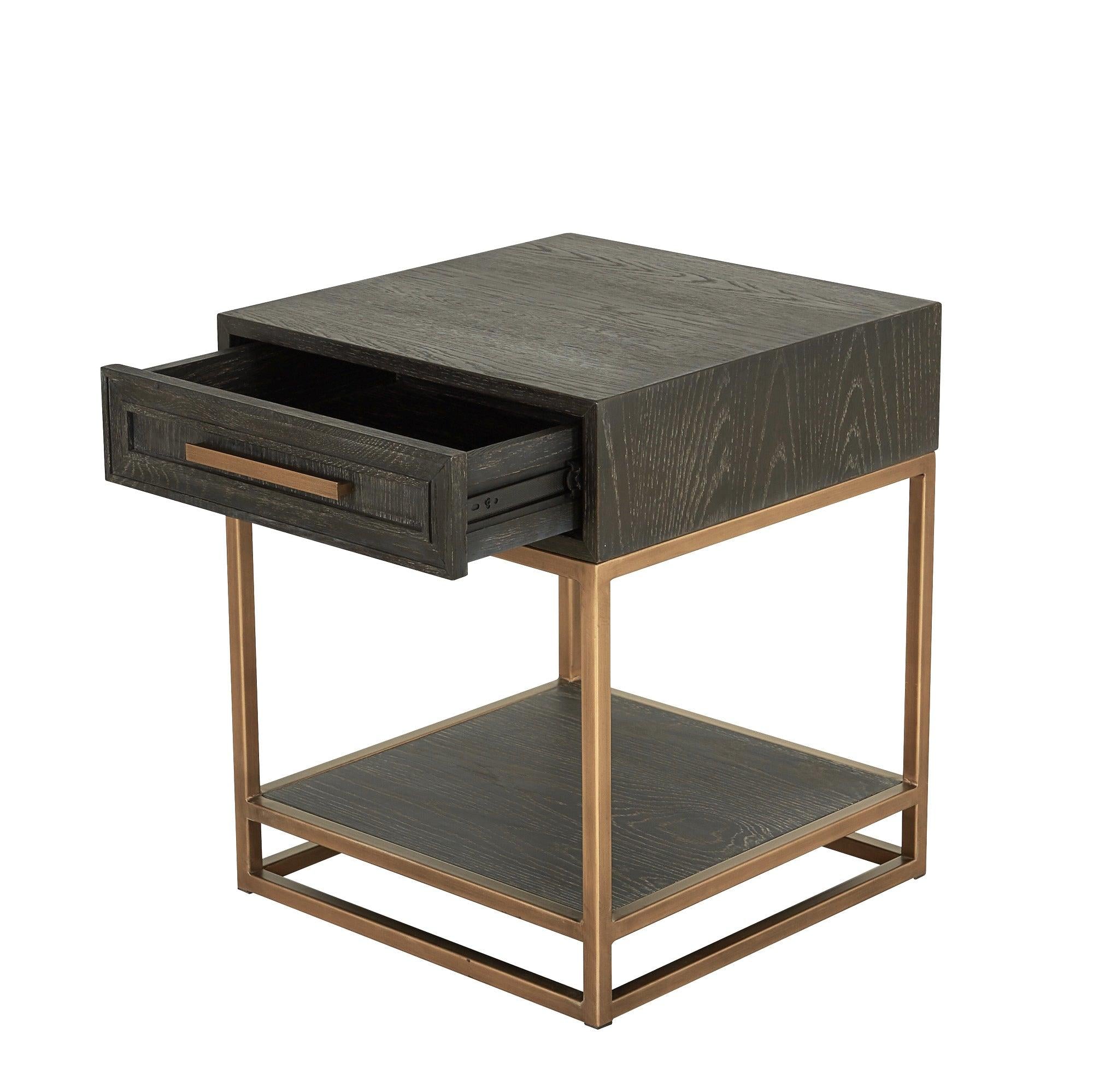 Renmin Reclaimed Oak 50 Side Table with Drawer by Eccotrading Design London - Interitower | UK 