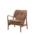 Rivervista Armchair Brown Leather with Oak Frame - Maison Rêves UK