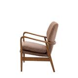 Rivervista Armchair Brown Leather with Oak Frame - Maison Rêves UK
