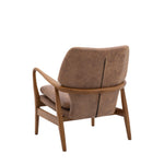 Rivervista Armchair Brown Leather with Oak Frame - Maison Rêves UK